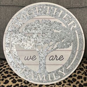Rustic Gray and Cream Family Wall Art